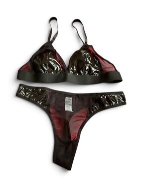 Women’s Black Shiny Mesh Bikini Set